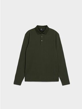 Simons Long Sleeve Polo in Olive
